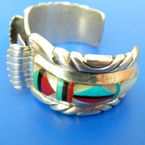 Vintage Old Pawn Navajo Bracelet Turquoise Sterling Silver 925